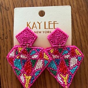 Kay Lee Pink Beaded Earrings Handmade with ❤️